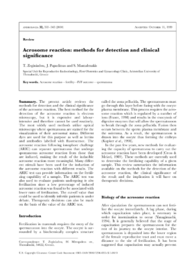 Acrosome reaction: methods for detection and clinicalsignificance