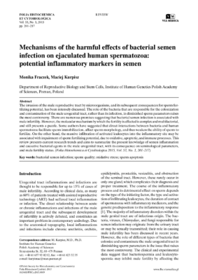Η επίδραση των βακτηρίων στο σπέρμα (Fraczek and Kurpisz, 2015)