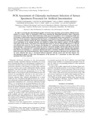 Να ελέγχονται τα χλαμύδια πριν την υποβοηθούμενη αναπαραγωγή (Pannekoek-et-al, 2000)